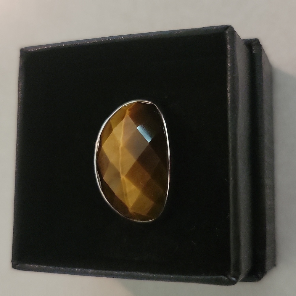 Faceted Tiger Eye Ring